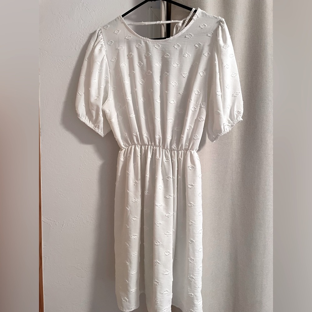 White embossed sun dress